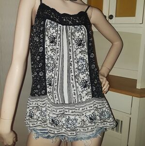 Boho Style Floral Print Top